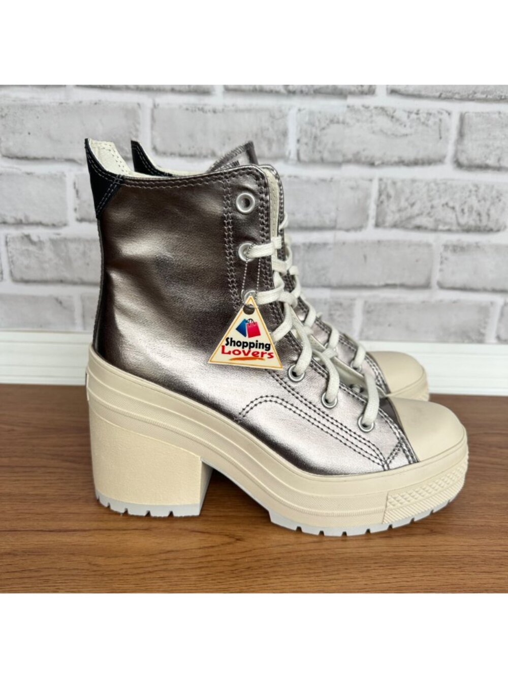 ⭐Converse Chuck 70 De Luxe Heel 7.5 Women Shoes Sneakers Metallic Silver A09896C - Picture 7 of 12